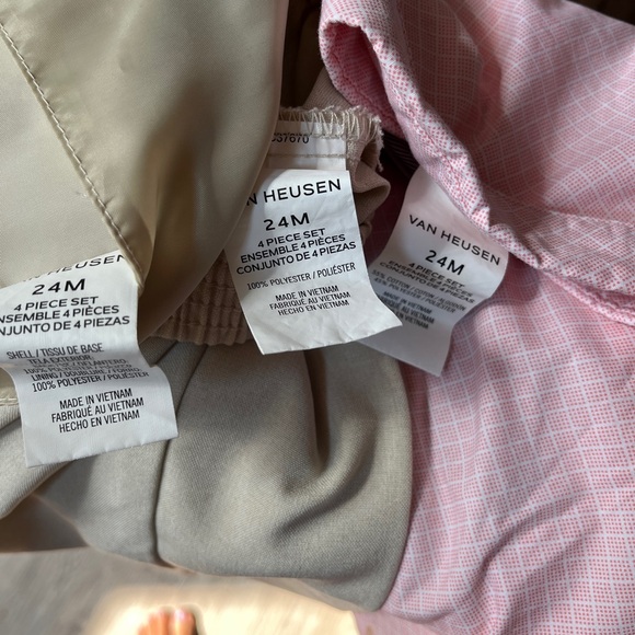 Van Heusen 4 Piece Baby Toddler Dress Clothes Pink Tan Size 24 Months - Picture 5 of 7